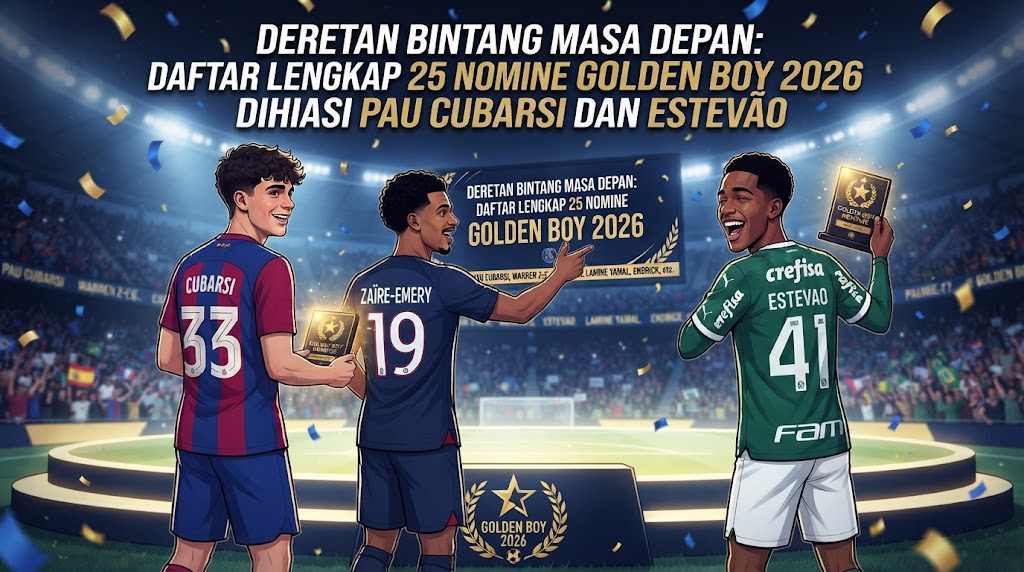 Deretan Bintang Masa Depan: Daftar Lengkap 25 Nomine Golden Boy 2026 Dihiasi Pau Cubarsi dan Estevao
