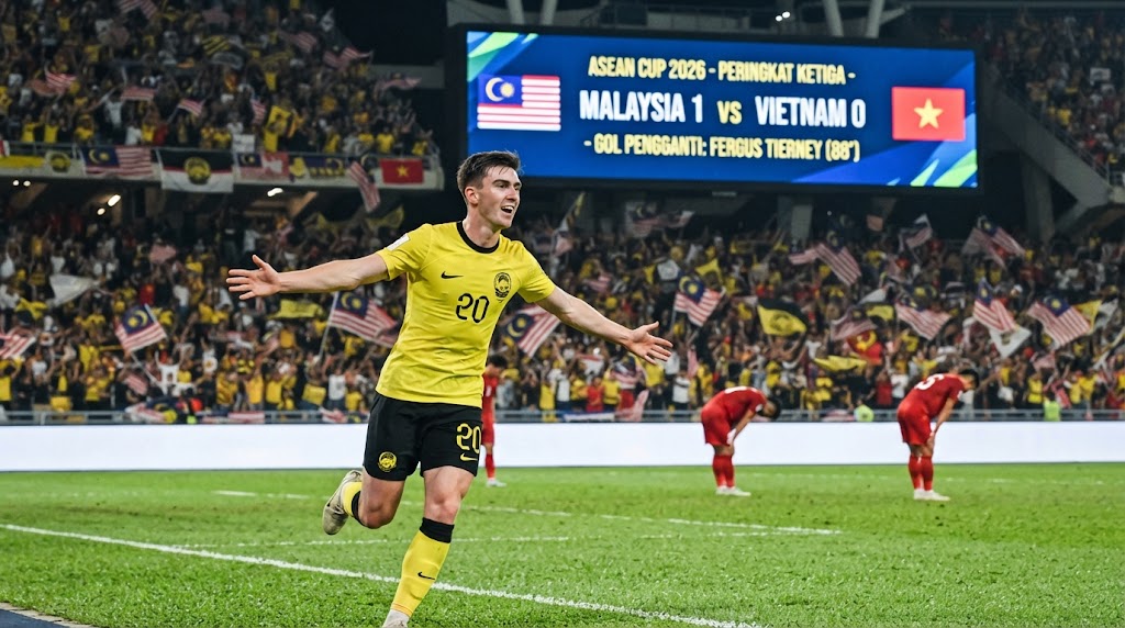 Gol Pengganti Fergus Tierney Pastikan Malaysia Sabet Peringkat Ketiga ASEAN Cup 2026 Usai Bekuk Vietnam