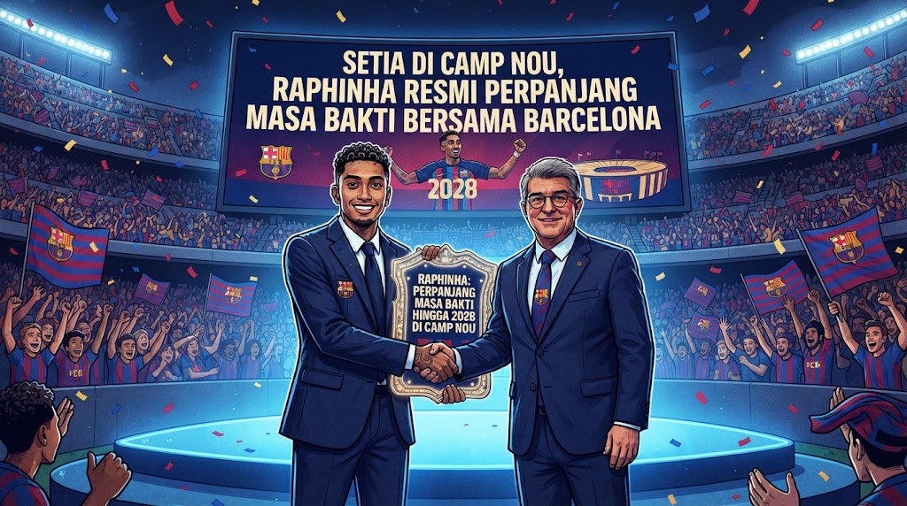 Setia di Camp Nou, Raphinha Resmi Perpanjang Masa Bakti Bersama Barcelona