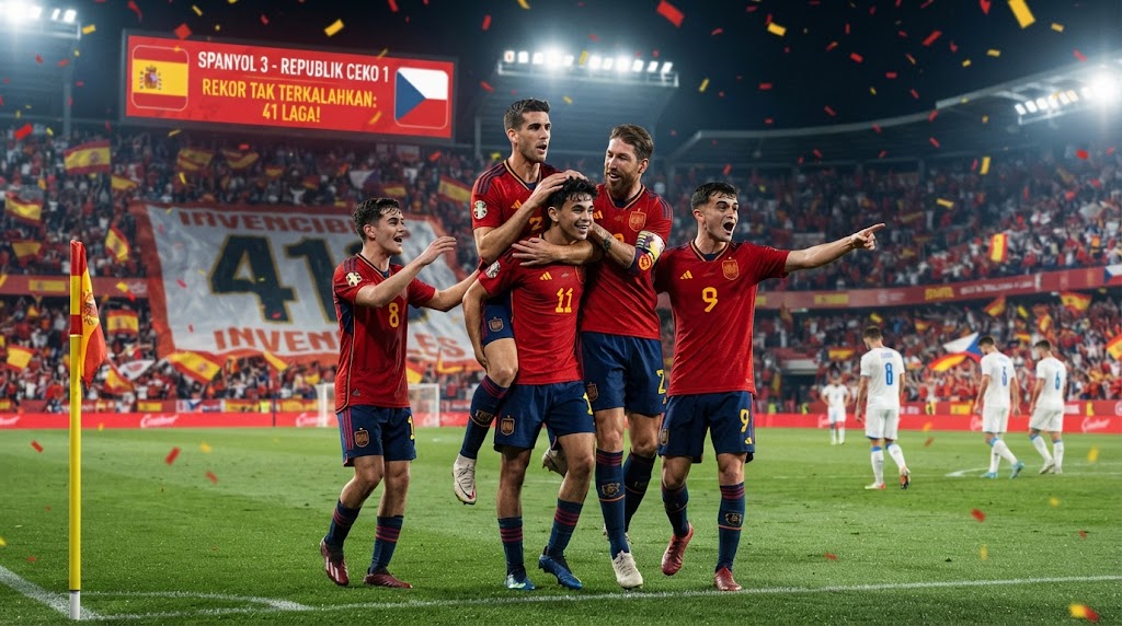 Bungkam Republik Ceko 3-1, Spanyol Perpanjang Rekor Tak Terkalahkan Jadi 41 Laga!